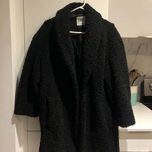 ZARA | BLACK TEDDY COAT